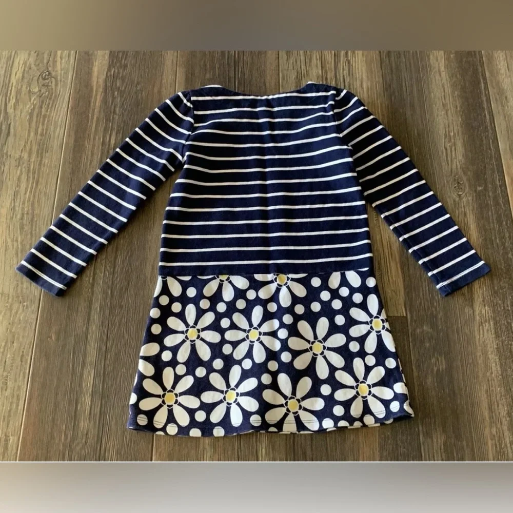 Gymboree girls size 7 long sleeve dress navy daisy